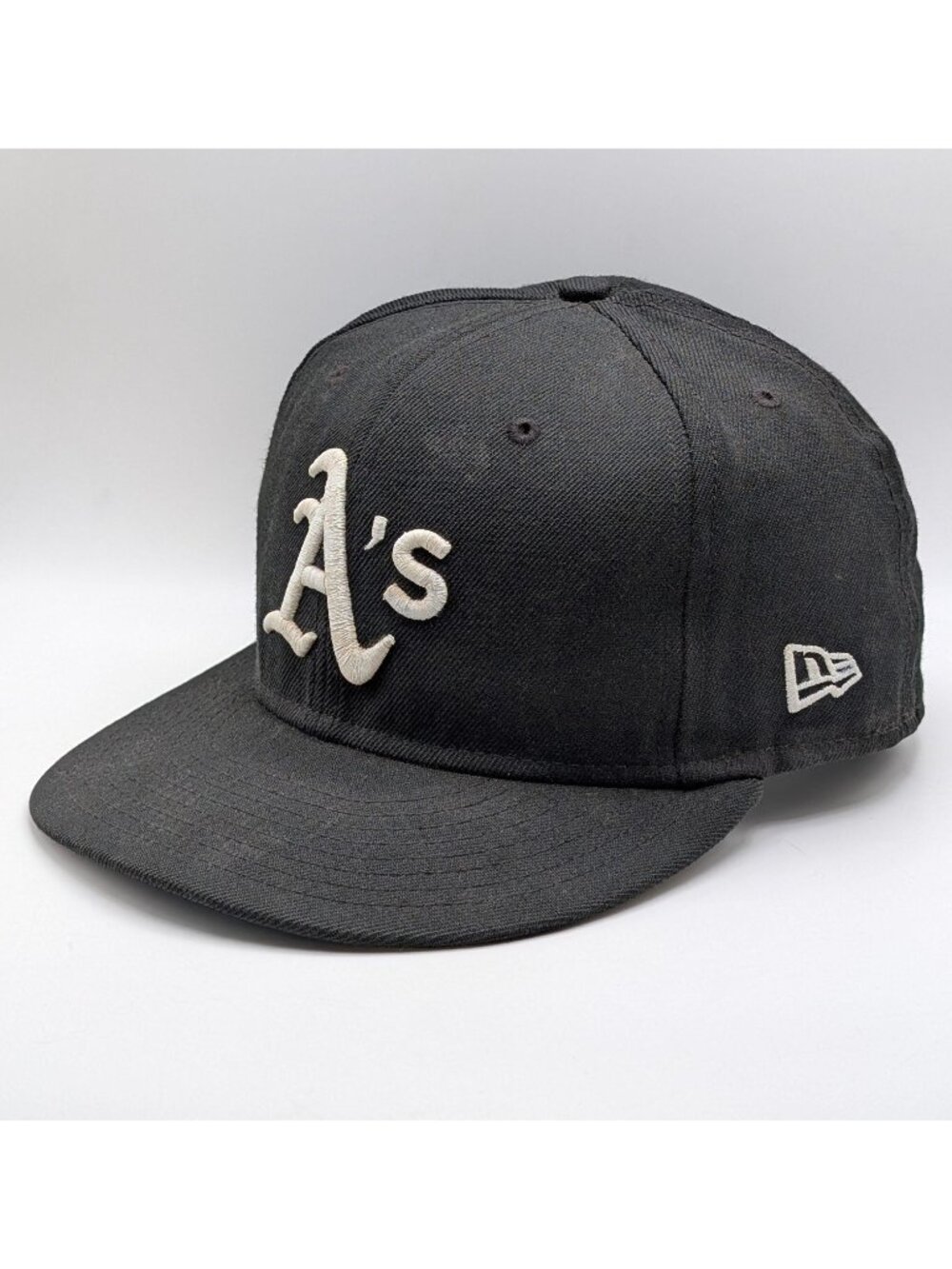 Oakland Athletics A's Hat New Era 7 5/8 Wool Black 59Fifty Fitted Vintage MLB